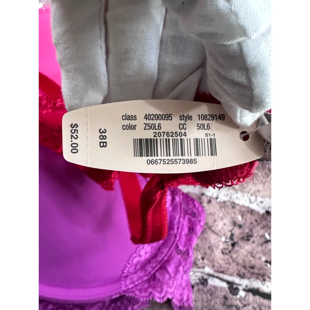 Victoria's Secret Dream Angels Bundle 38B Push Up Plunge Lace Purple Pink Black - Picture 10 of 16